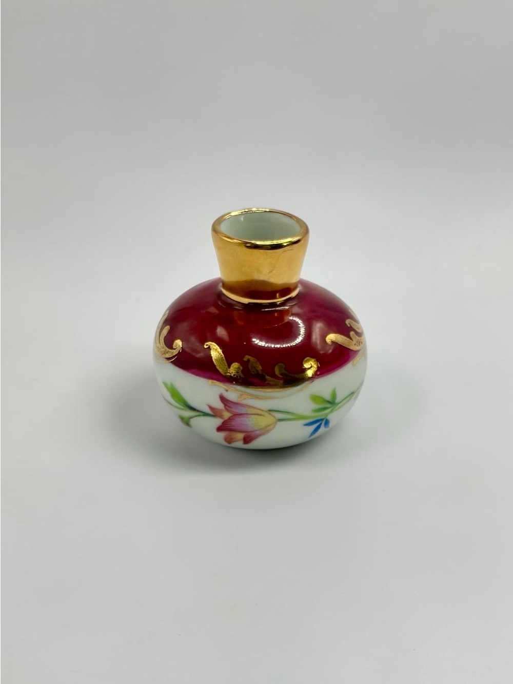 Limoges France Miniature Floral Porcelain Vase